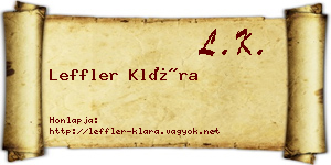 Leffler Klára névjegykártya